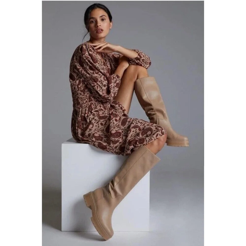 Sam Edelman Women's Larina Knee High Waterproof Boot Sesame‎ Tan 9 $250 With Box